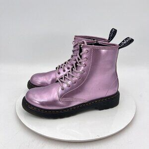 Dr Martens 1460 J Women Size 5 Pink Purple Metallic Slip Resistant Combat Boot